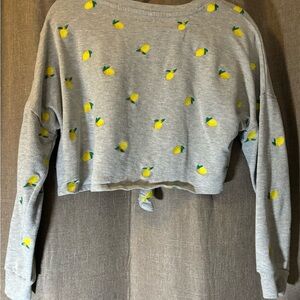 Love Fire Cropped lemon sweatshirt